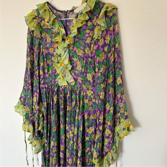 Alemais Dylan Floral Crepe Ruffle Midi Dress - Picture 7 of 10